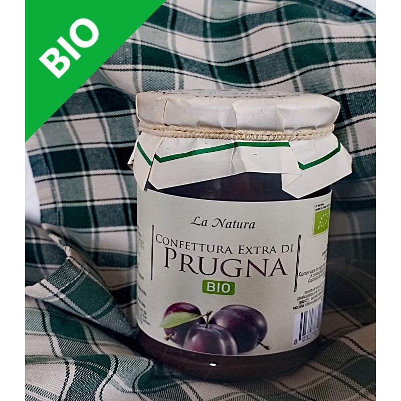 Biological plums jam with brown sugar 330 gr. Azienda Agriapistica Biologica "La Natura"
