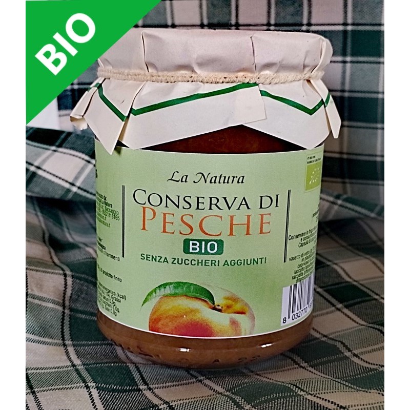 Organic Peach Preserve with No Added Sugar - 300g "La Natura"