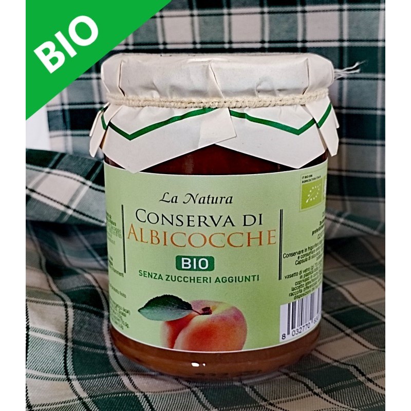 Organic Apricot Preserve with No Added Sugar - 300g "La Natura"
