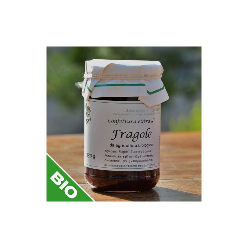 Confettura di fragole BIO con zucchero di canna - 330 g