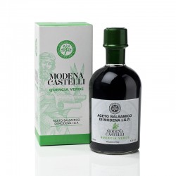 Bottiglia di Aceto Balsamico di Modena I.G.P. Quercia Verde Acetaia Castelli 250 ml