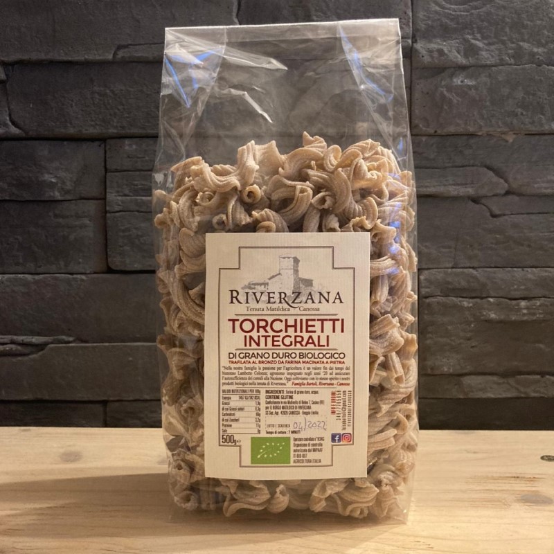Torchietti integrali di grano duro BIO - 500 gr- Az. Agricola "Riverzana"