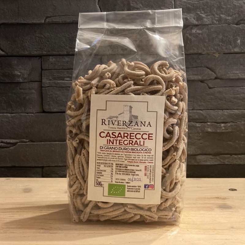 Caserecce integrali di grano duro BIO - 500 gr- Az. Agricola "Riverzana"
