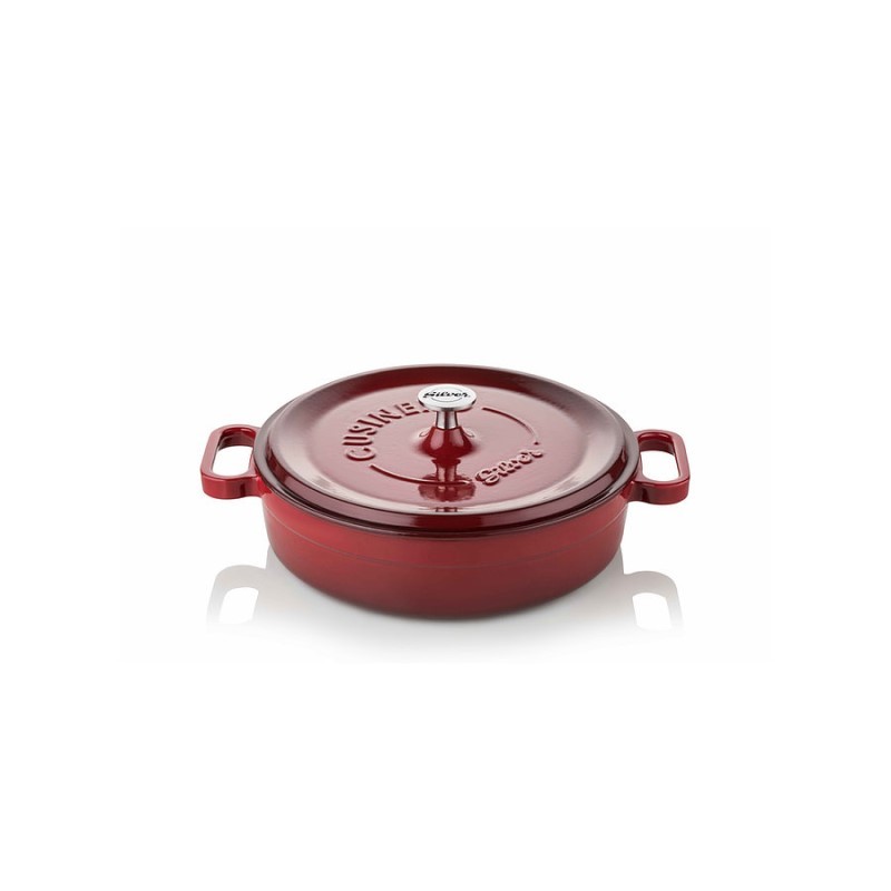 Cast iron pan 24 cm red