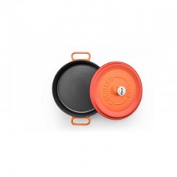 Cast iron pan 24 cm orange op