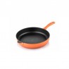 Cast iron flat bottom pan 20 cm orange