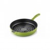 Cast iron grill bottom pan 24 cm green