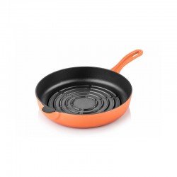 Cast iron grill bottom pan 24 cm orange