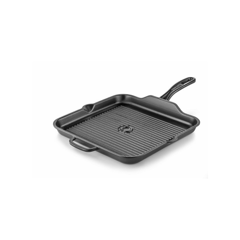Cast iron square grill pan 30x30 cm black