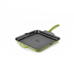 Cast iron square grill pan 30x30 cm green